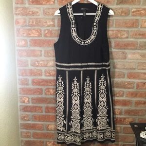 INC Woman beaded cotton black dress 3X EUC